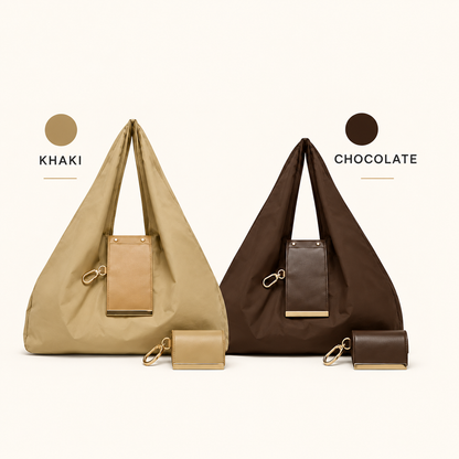 Charm Transformable Bag  Stylish Vegan Leather Tote & Keychain Charm👑