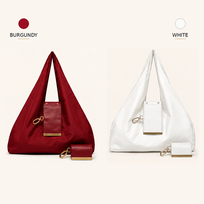 Charm Transformable Bag  Stylish Vegan Leather Tote & Keychain Charm👑