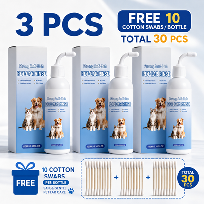 🐶 Gentle Pet Ear Cleaner Solution for Dogs & Cats (100ml / 3.38 fl oz) 🐱