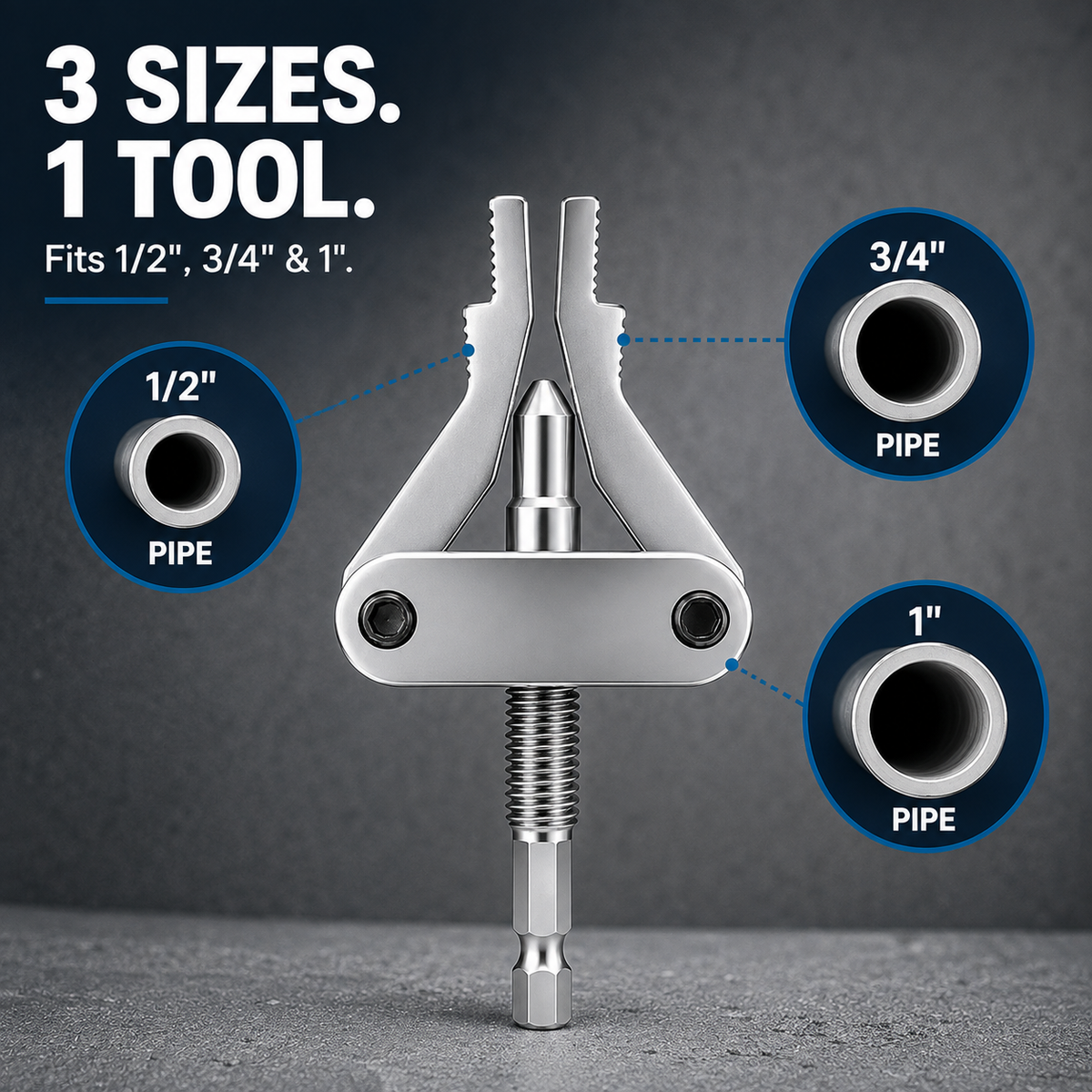 🛠️ 3-in-1 Broken Pipe Thread Extractor Tool for 1/2", 3/4", & 1" Pipes 🔩