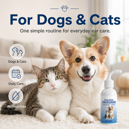 🐶 Gentle Pet Ear Cleaner Solution for Dogs & Cats (100ml / 3.38 fl oz) 🐱
