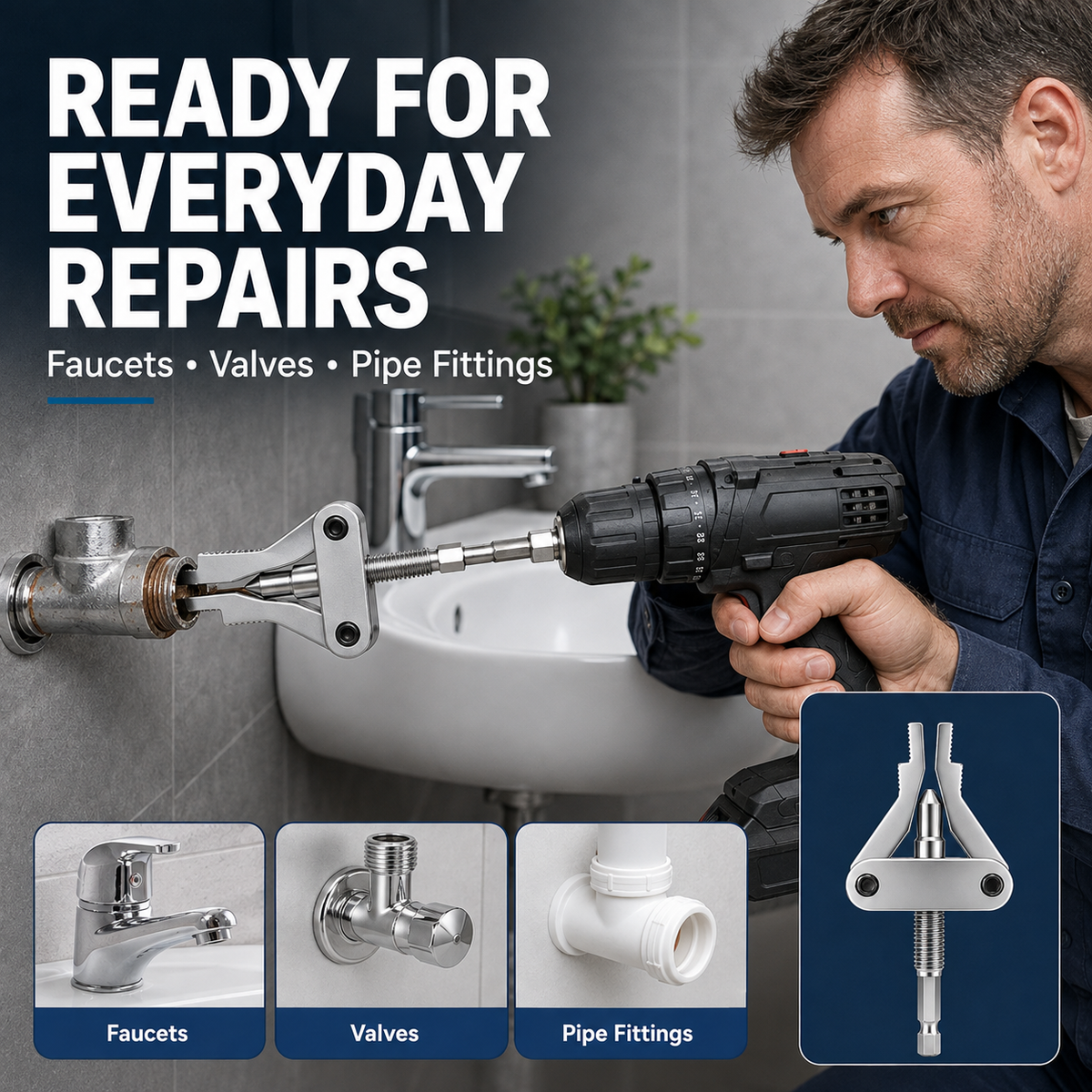 🛠️ 3-in-1 Broken Pipe Thread Extractor Tool for 1/2", 3/4", & 1" Pipes 🔩