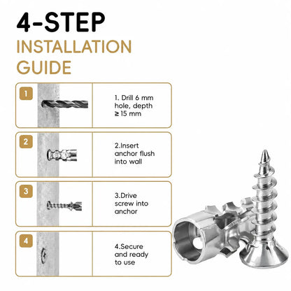 6x14mm Door Hinge Repair Screws & Wall Anchors Pack