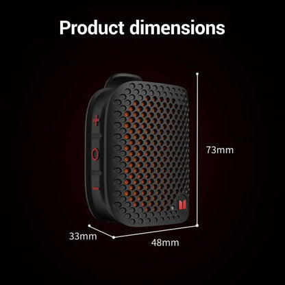 Clip-On Bluetooth Speaker – IPX7 Waterproof, 12-Hr Battery, TWS Stereo | 80g Ultra-Light