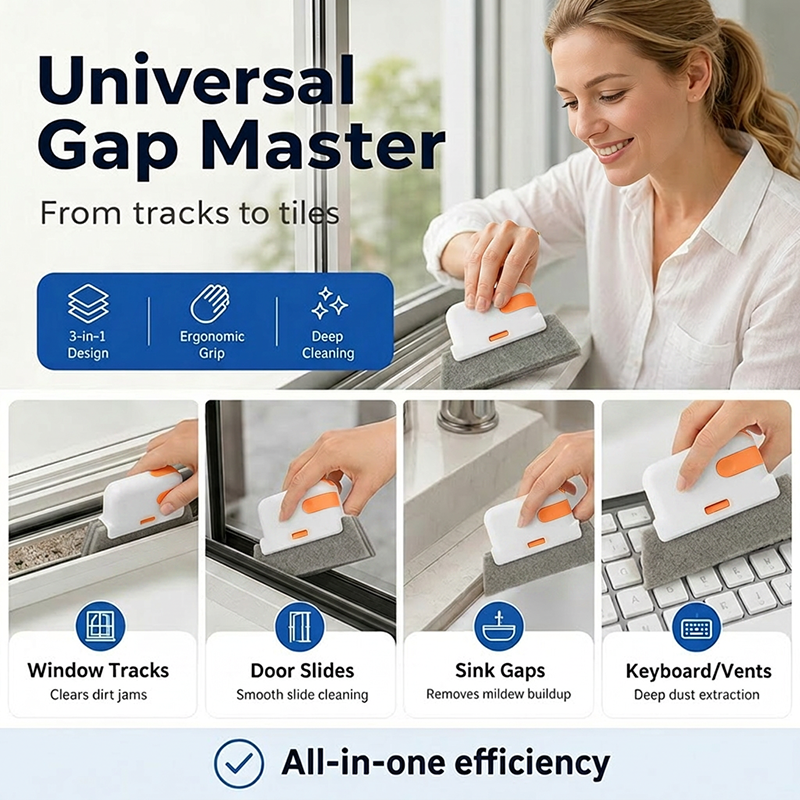 🧽 3-in Window Track Deep Cleaning Tool – Scrub, Brush & Clean Tight Gaps